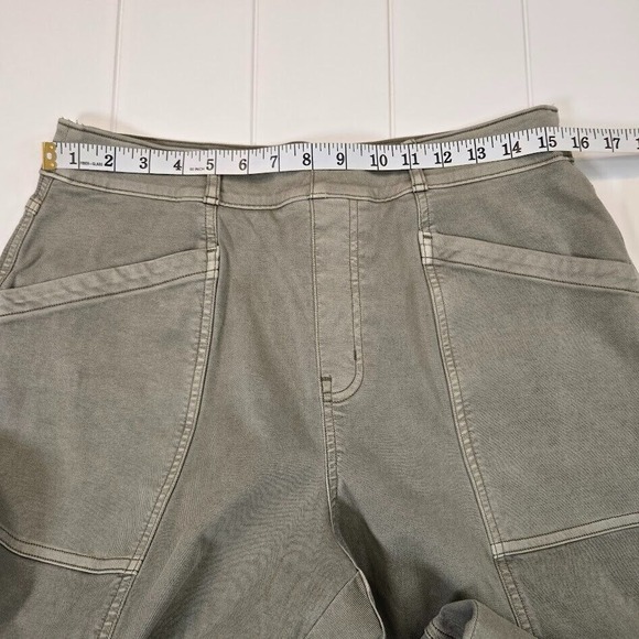 Spanx Size XL Stretch Twill Straight Leg Pant Olive Green Pull-On Stretch 20399R - Picture 6 of 9